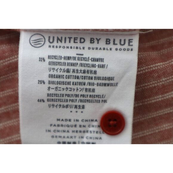 United by Blue Women Sz S Red Rock Railroad Striped Meadow Hemp Shirt Dress - Picture 8 of 10